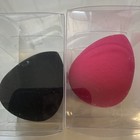 LAMTO Teardrop Beauty Sponge – Latex-Free, Black & Pink (2pc)