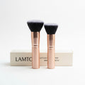 2pc LAMTO Kabuki Flat Top Foundation Brush – Synthetic Fiber, Pink & Black