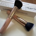 2pc LAMTO Kabuki Flat Top Foundation Brush – Synthetic Fiber, Pink & Black